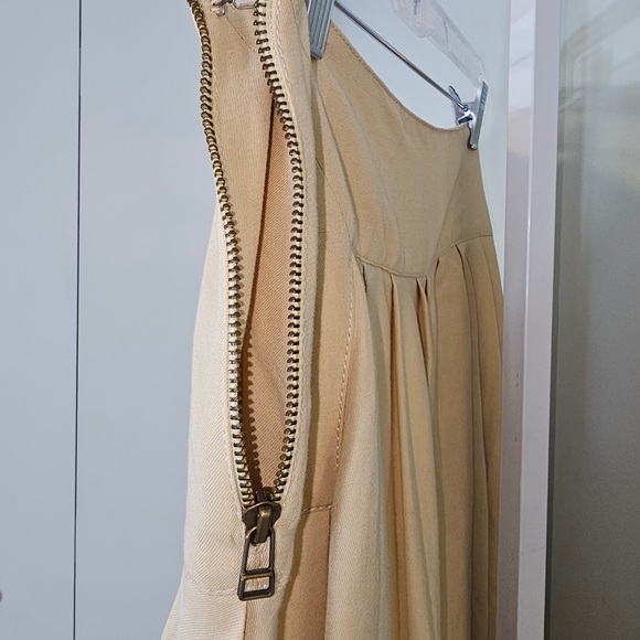 Made in Greece Beige pleated skirt size 6 linen - Picture 5 of 6